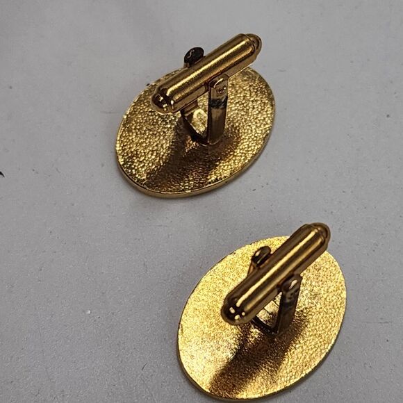Vintage 1970s Avon Antique Car Cufflinks Enamel Gold Model T Auto - Picture 3 of 5